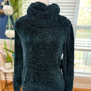 LOFT Deep Teal Cowl Neck Sweater